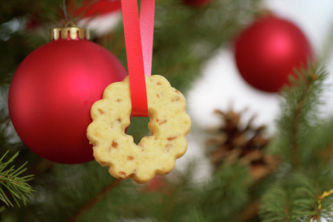 Christmas cookie on Christmas tree