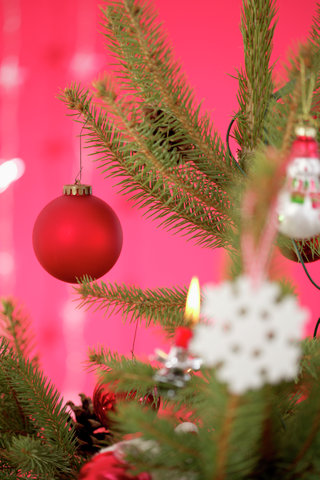 Decorated Christmas tree, part of
