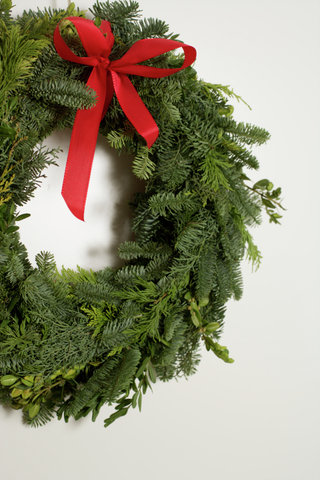 Green door wreath 
