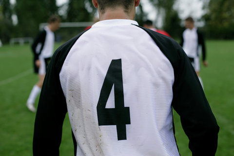 Soccer player wearing number 4